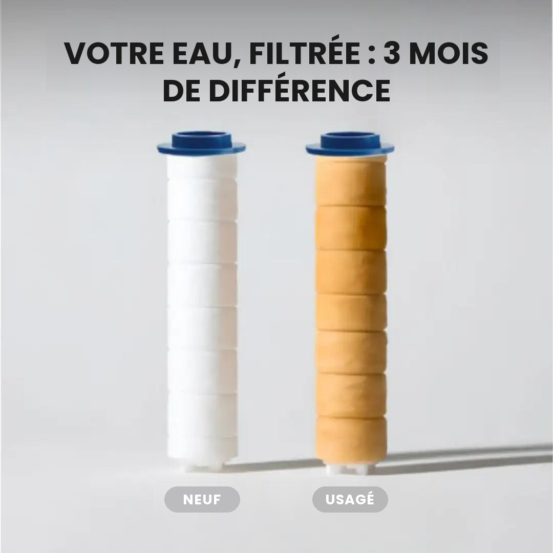 Filtre neuf et filtre usagé après 3 mois