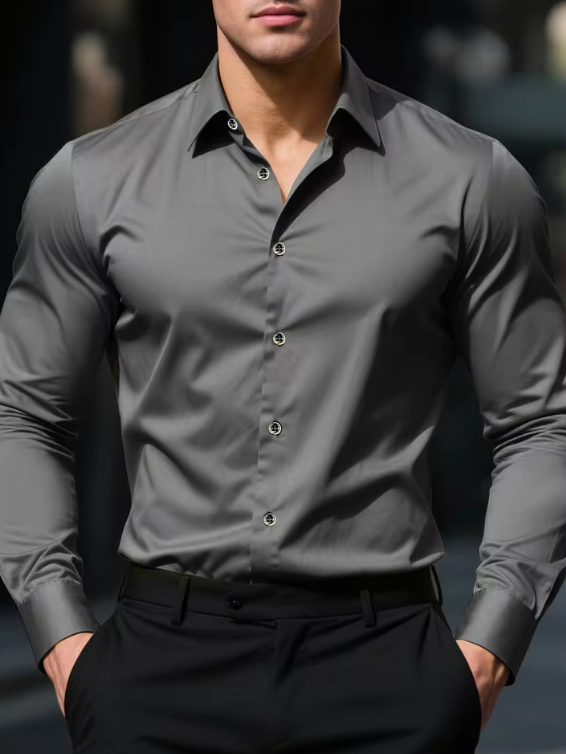 Chemise Ashford sans repassage — coloris gris