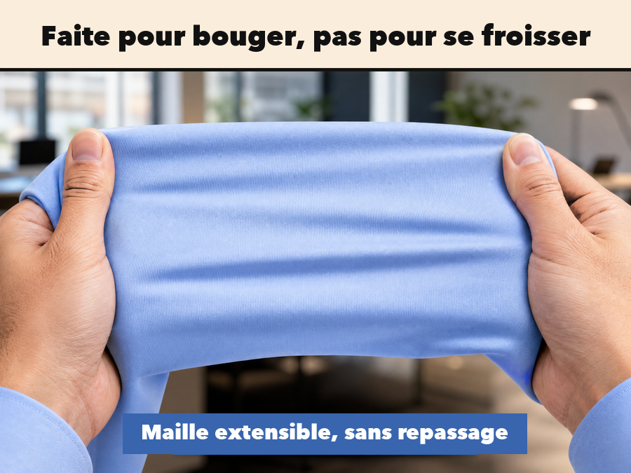 Maille extensible sans repassage — chemise Ashford