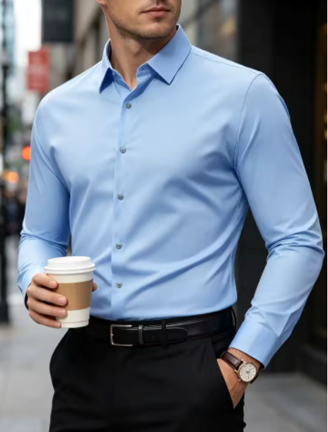 Chemise Ashford sans repassage — coloris bleu ciel
