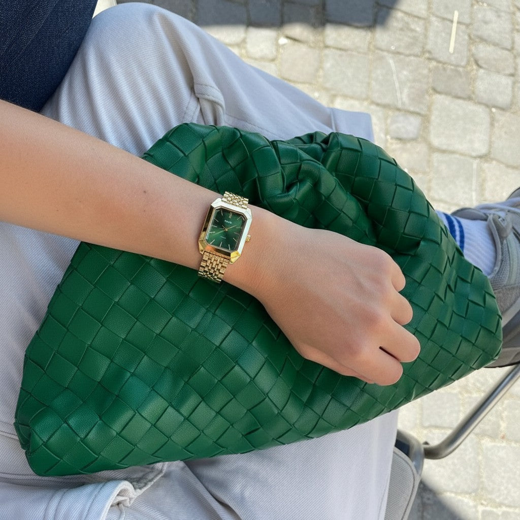 Acier doré / Vert